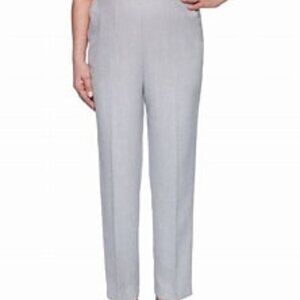 Alfred Dunner "Classic Fit" Comfort Pants Stretch Waist "Primrose Garden" Silver